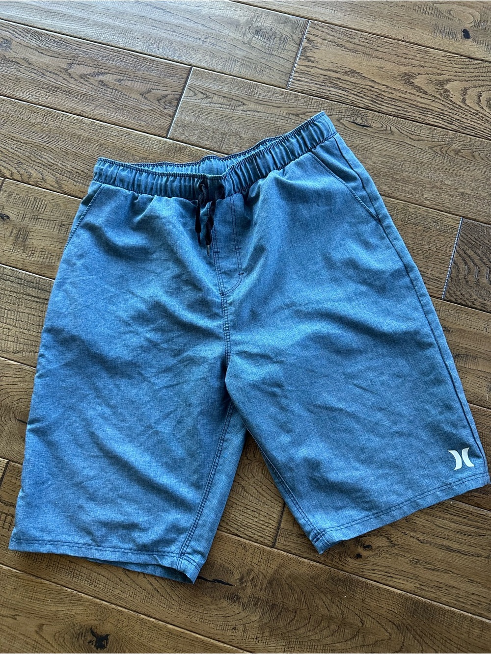 Hurley Light Blue Elastic Waist Volley Shorts
